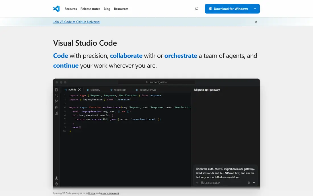 Visual Studio Code website