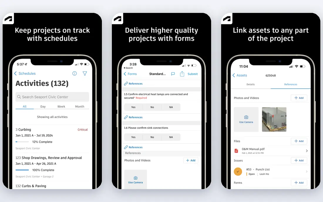 Autodesk Forma Build app screenshots