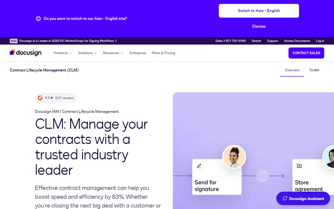 DocuSign CLM website