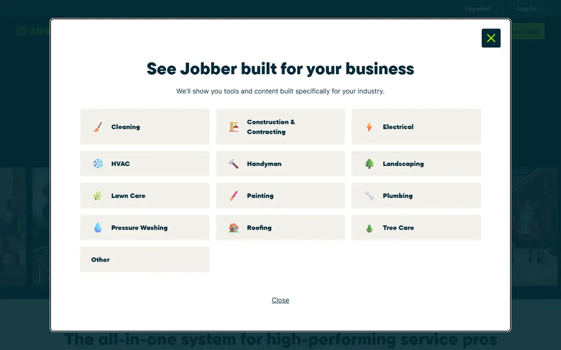 Jobber website