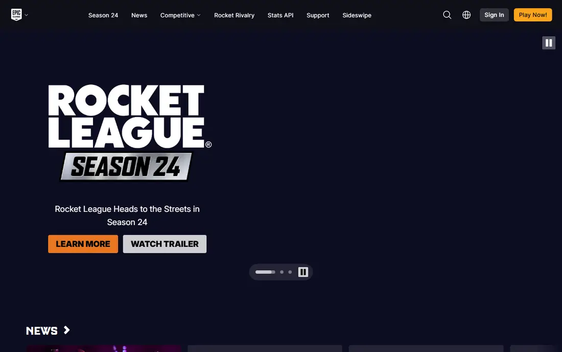 Rocket League website