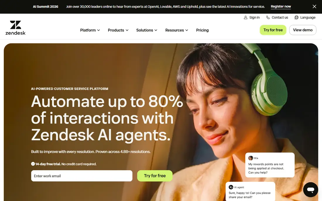 Zendesk website