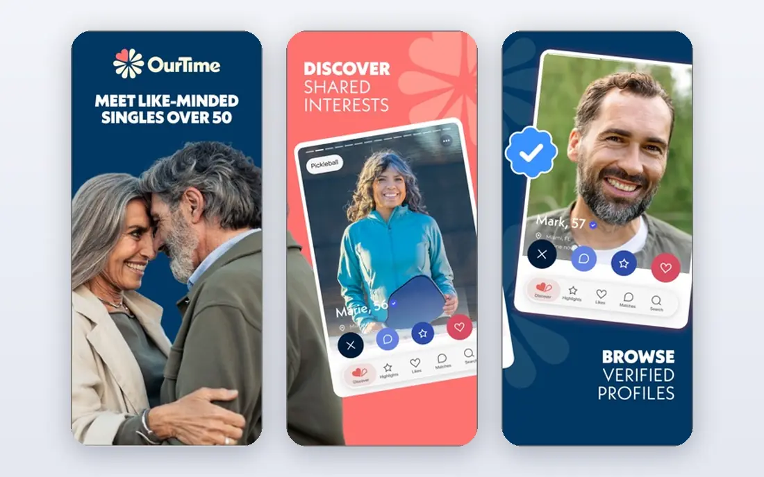 OurTime app screenshots