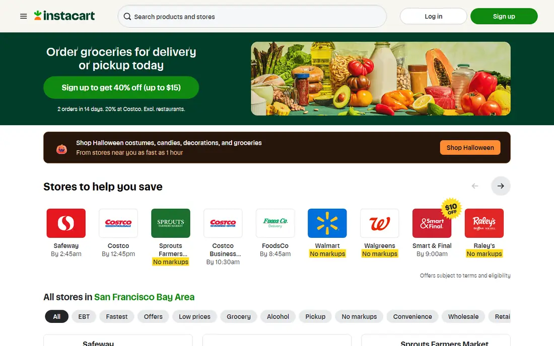 Instacart website