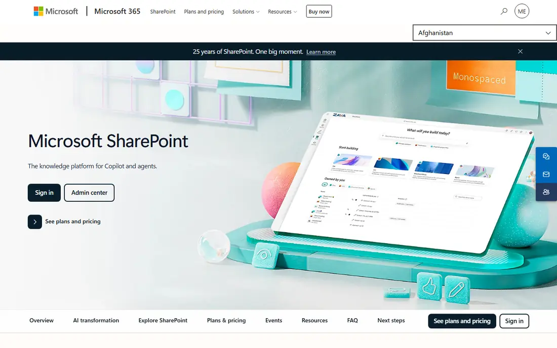 Microsoft SharePoint website
