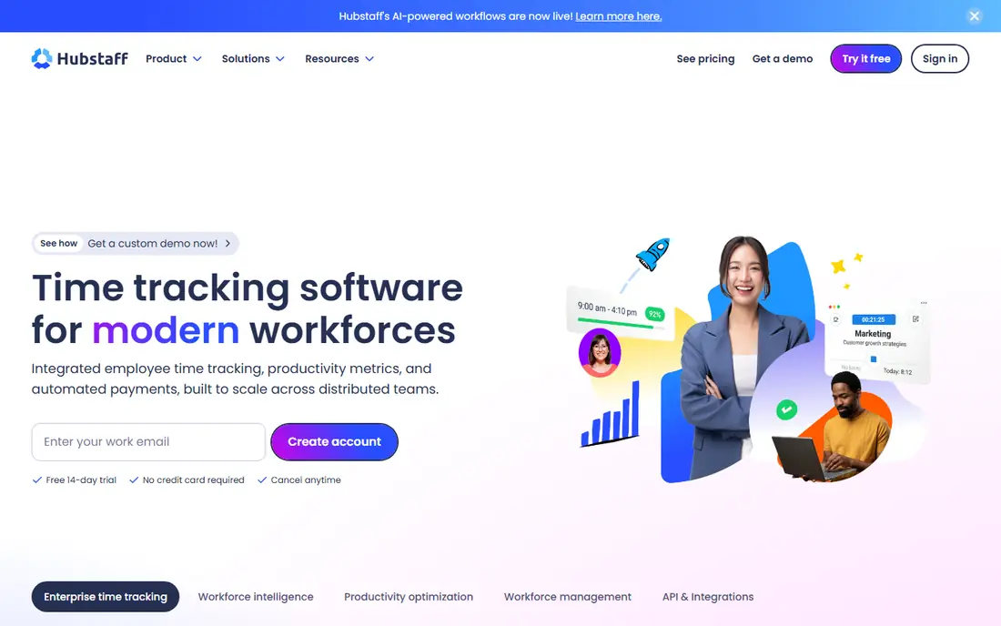 Hubstaff website