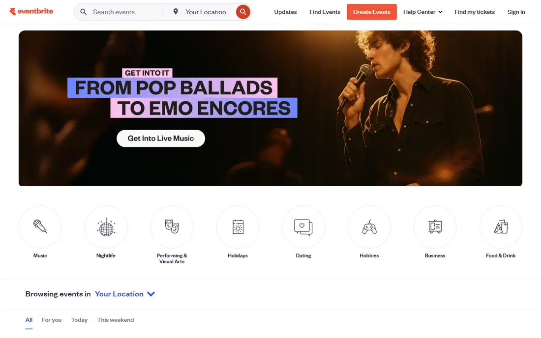 Eventbrite website