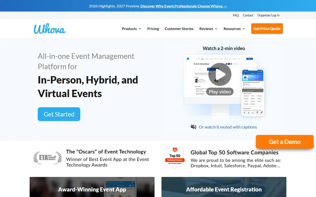 Whova website