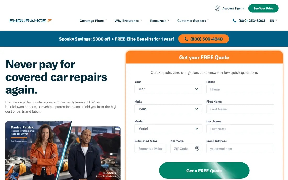 Endurance website
