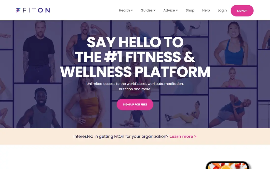 FitOn website