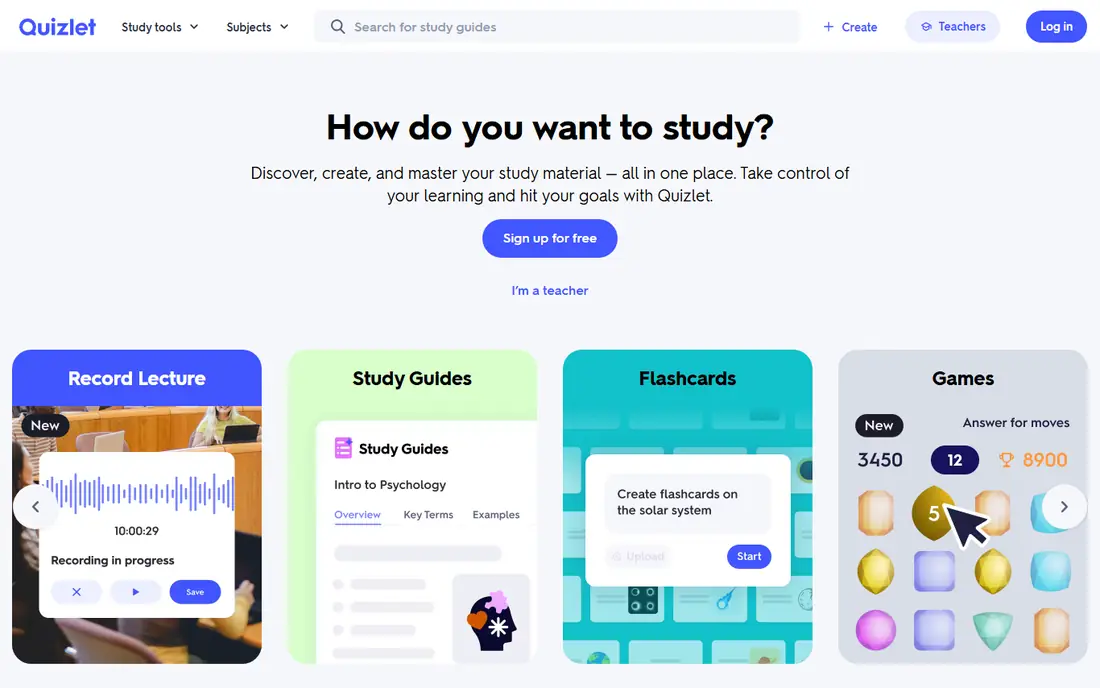 Quizlet website