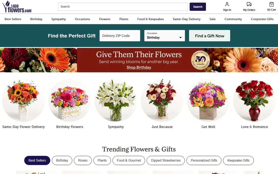 1-800-Flowers website