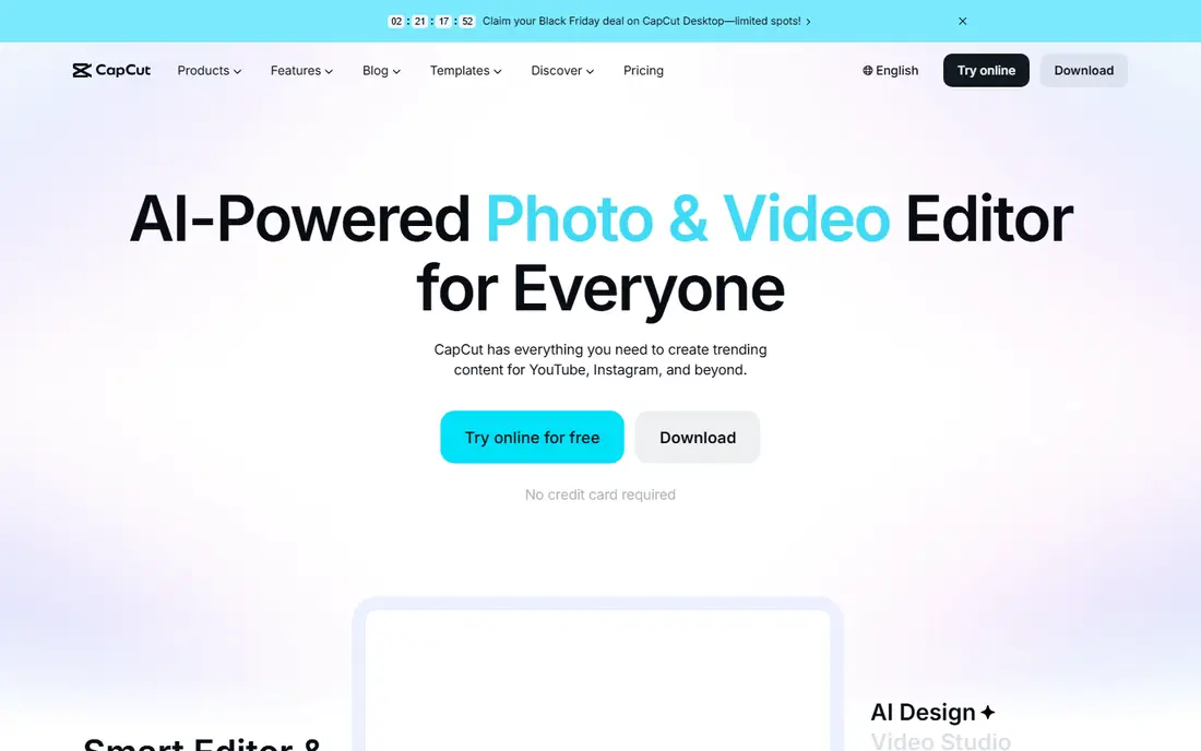 CapCut website