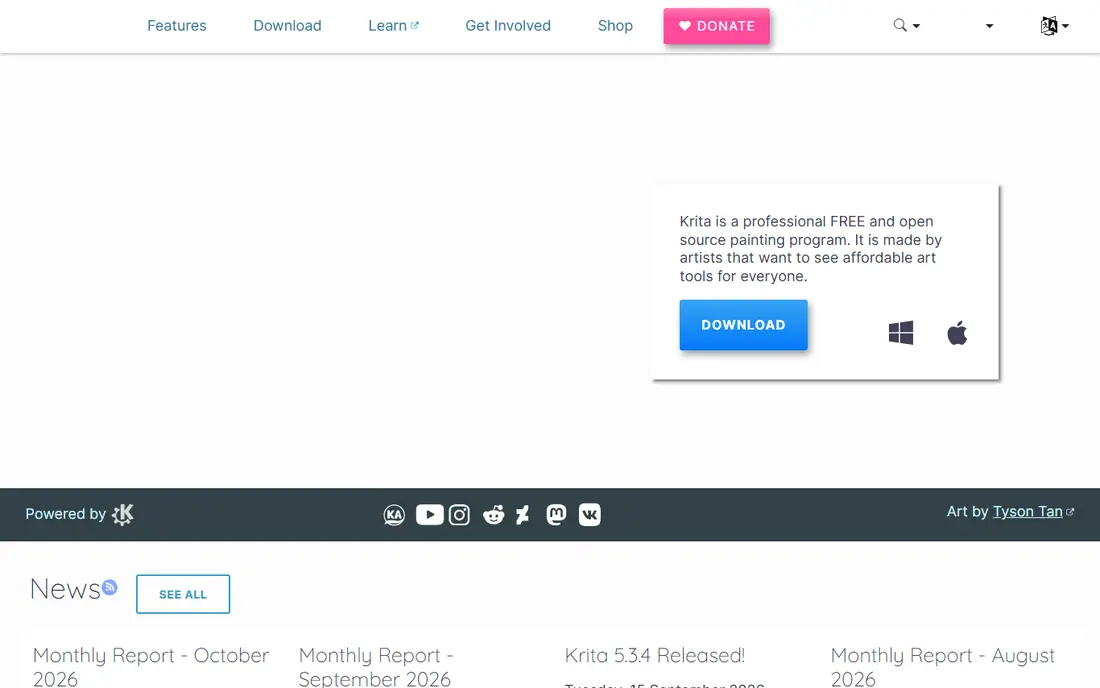 Krita website