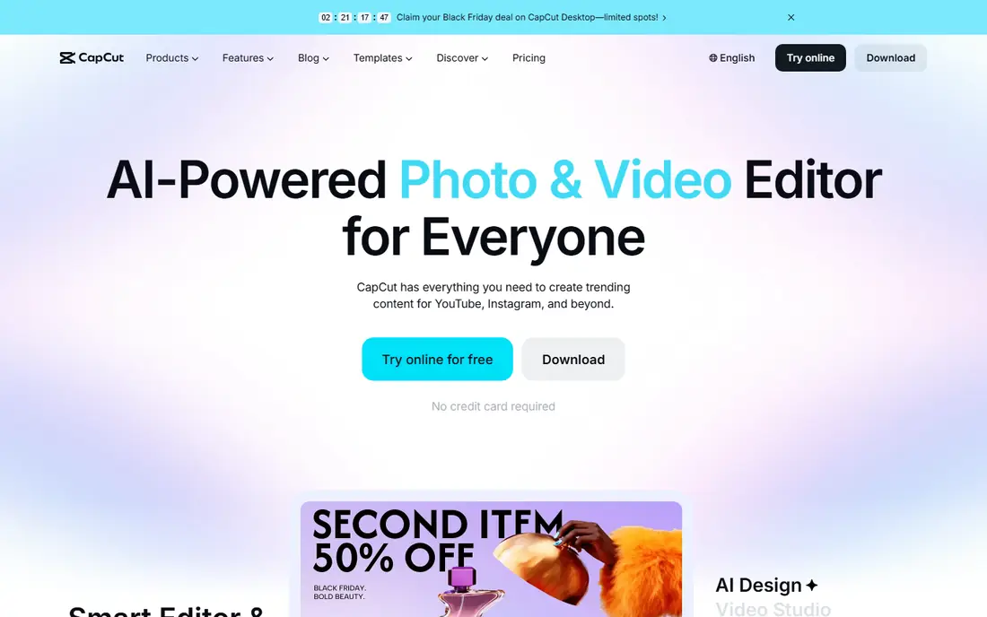 CapCut website