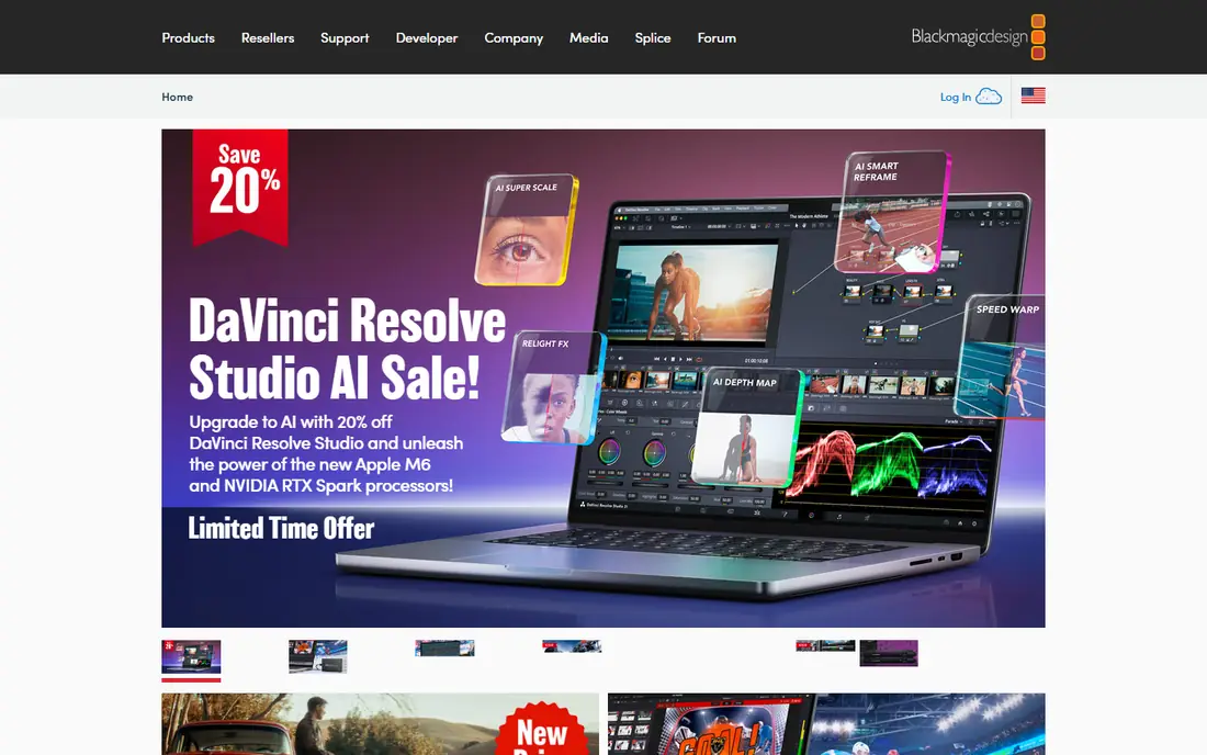 DaVinci Resolve website