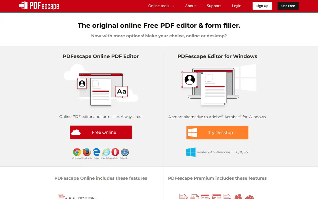 PDFescape website
