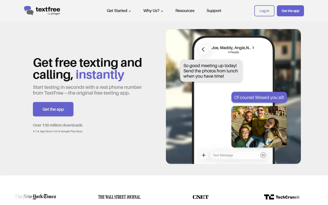 TextFree website