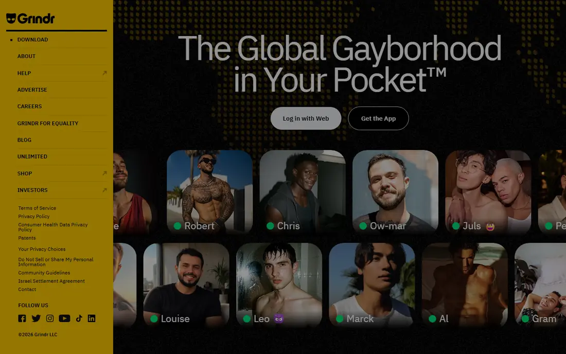 Grindr website