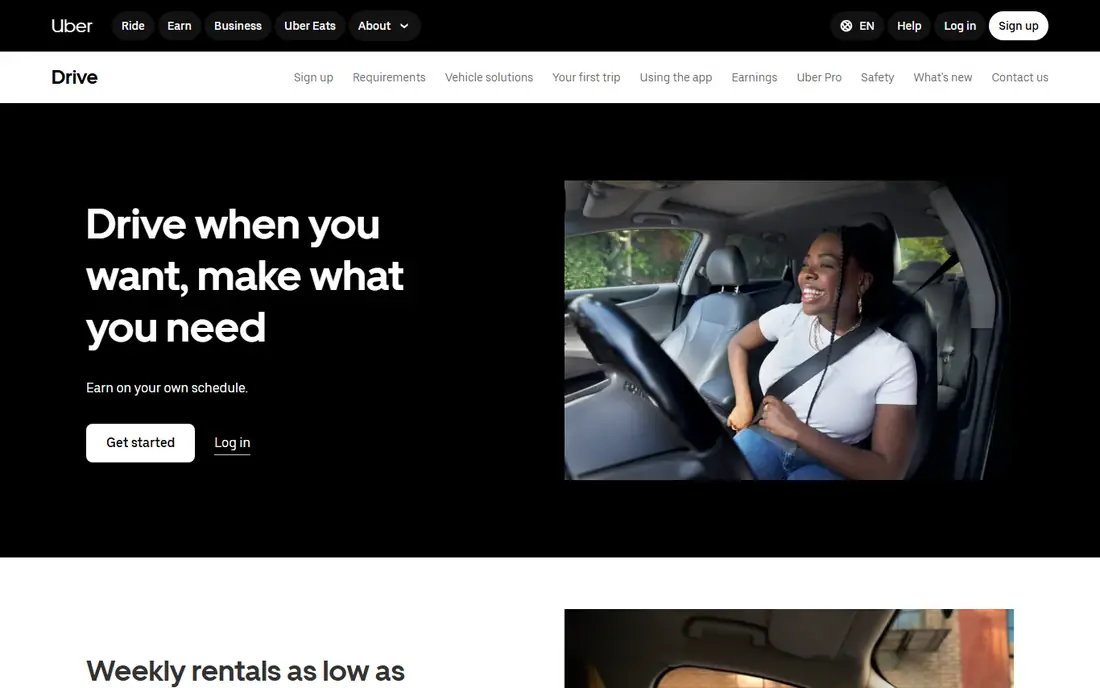 Uber website