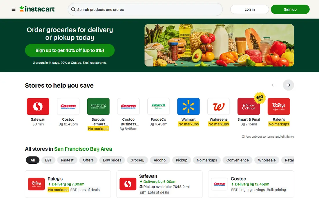 Instacart website