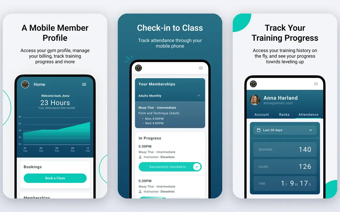 Gymdesk app screenshots