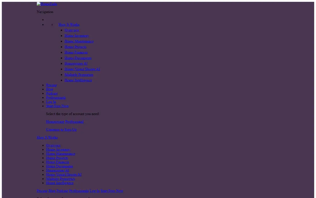HomeZada website