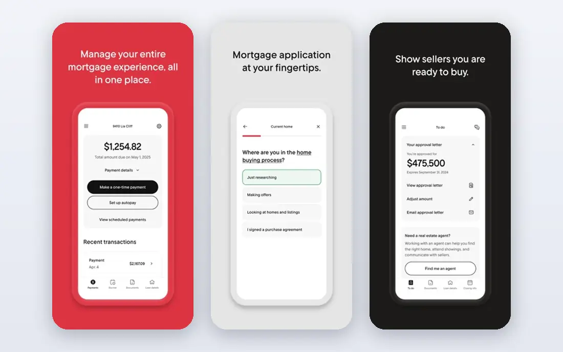 Rocket Mortgage app screenshots