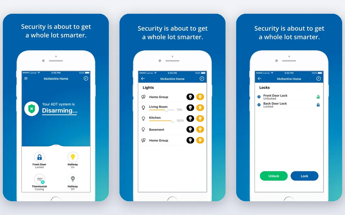 ADT app screenshots