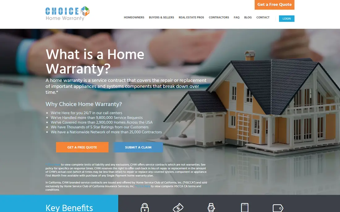Choice Home Warranty website