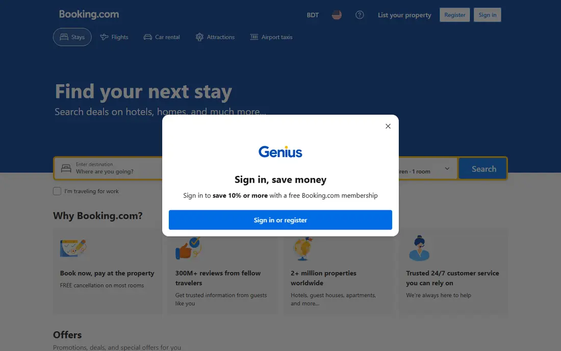 Booking.com website