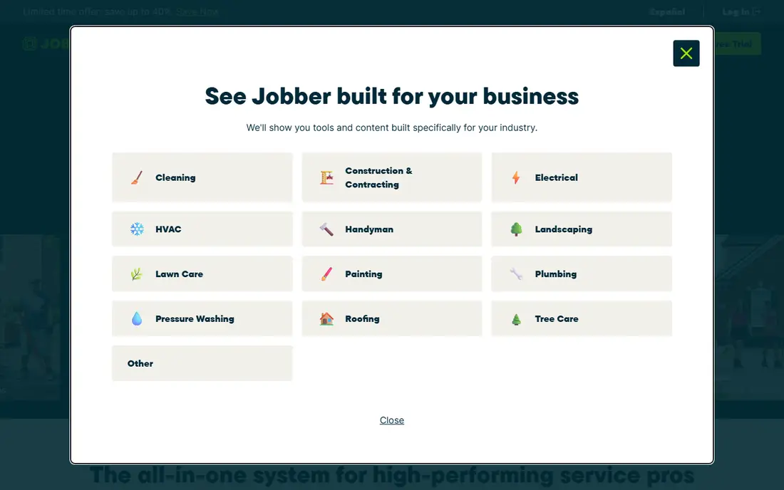 Jobber website
