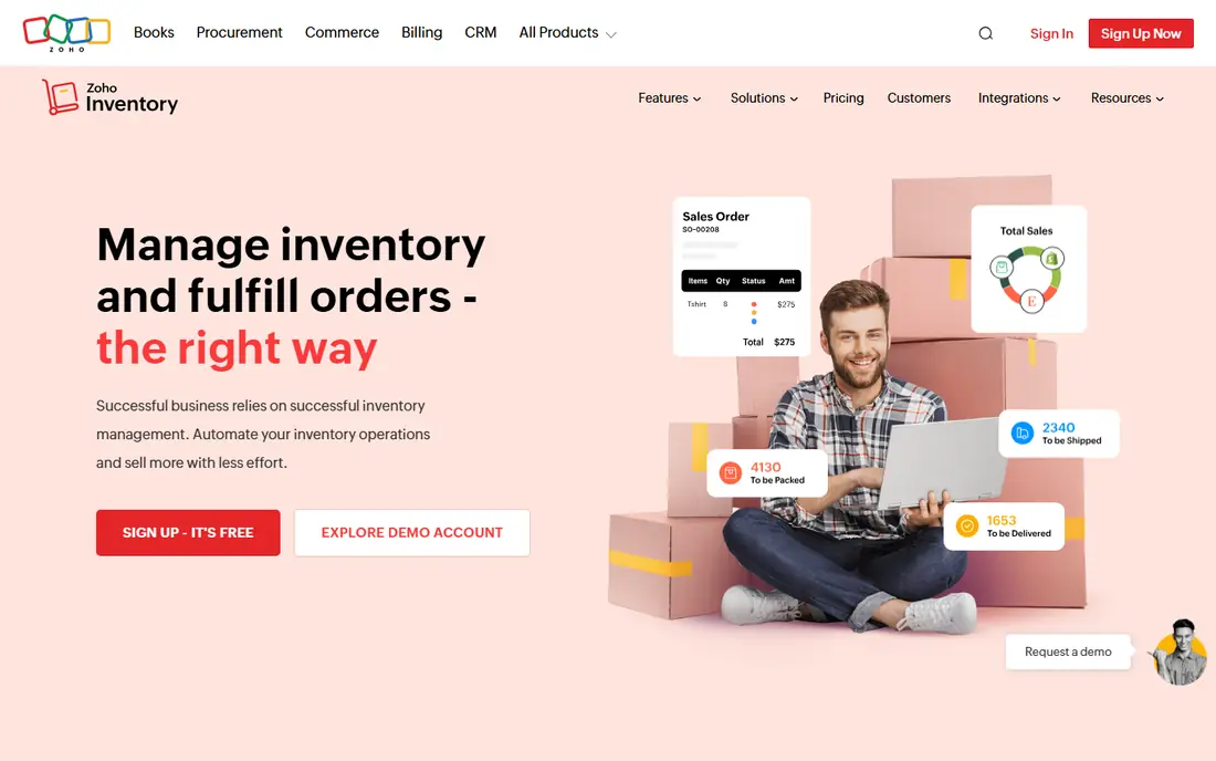Zoho Inventory website