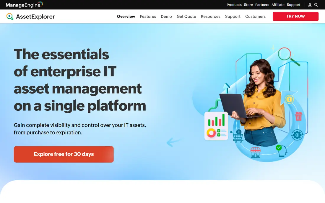 ManageEngine AssetExplorer website