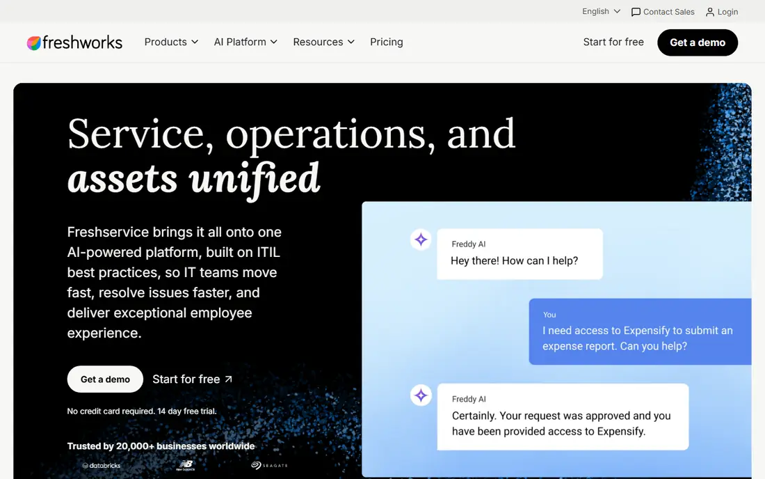 Freshservice website
