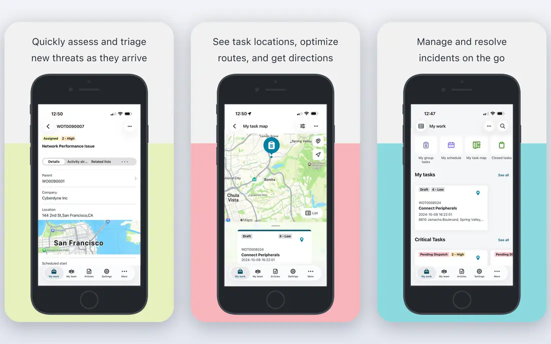ServiceNow app screenshots