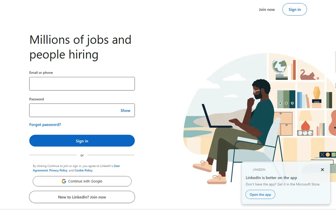 LinkedIn Jobs website