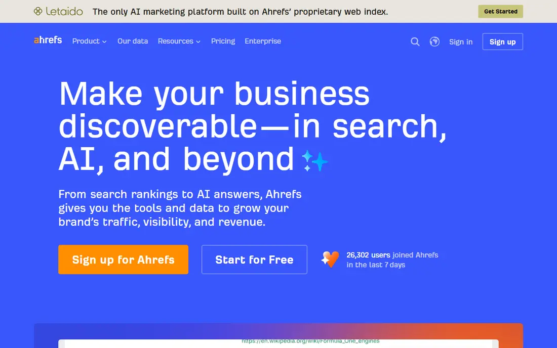Ahrefs website