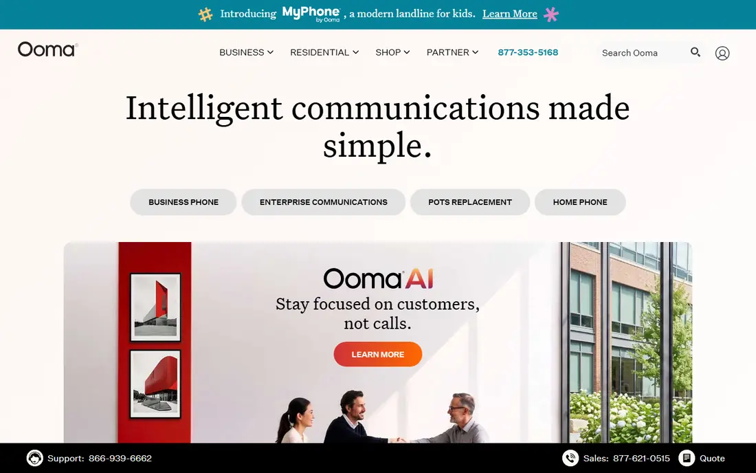 Ooma website