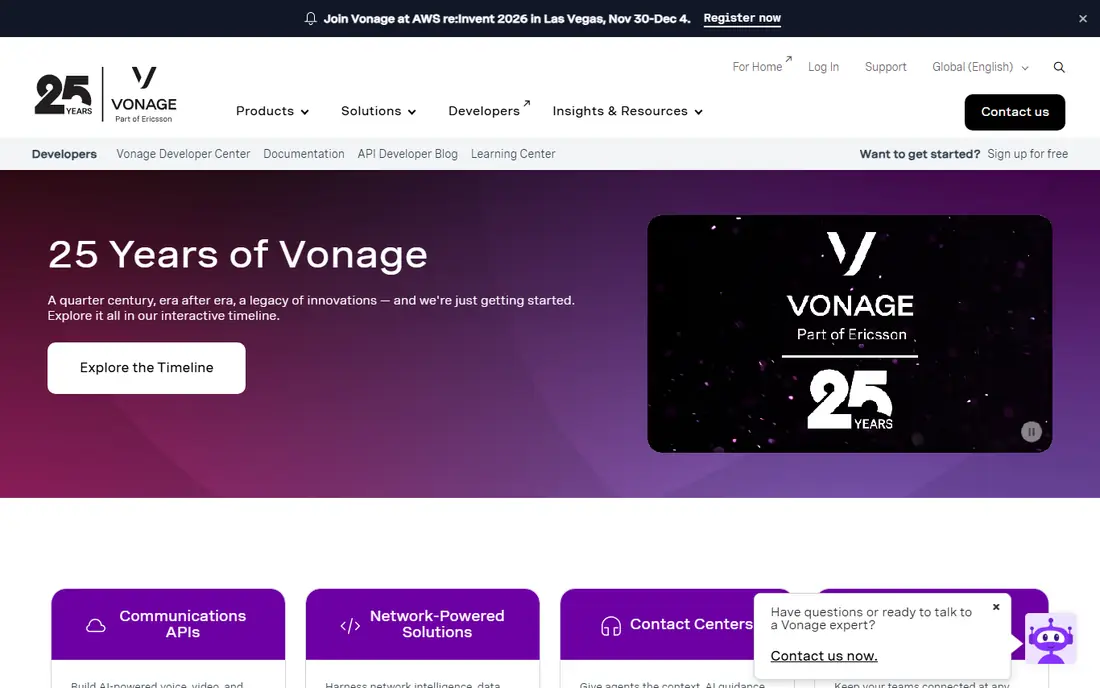 Vonage website