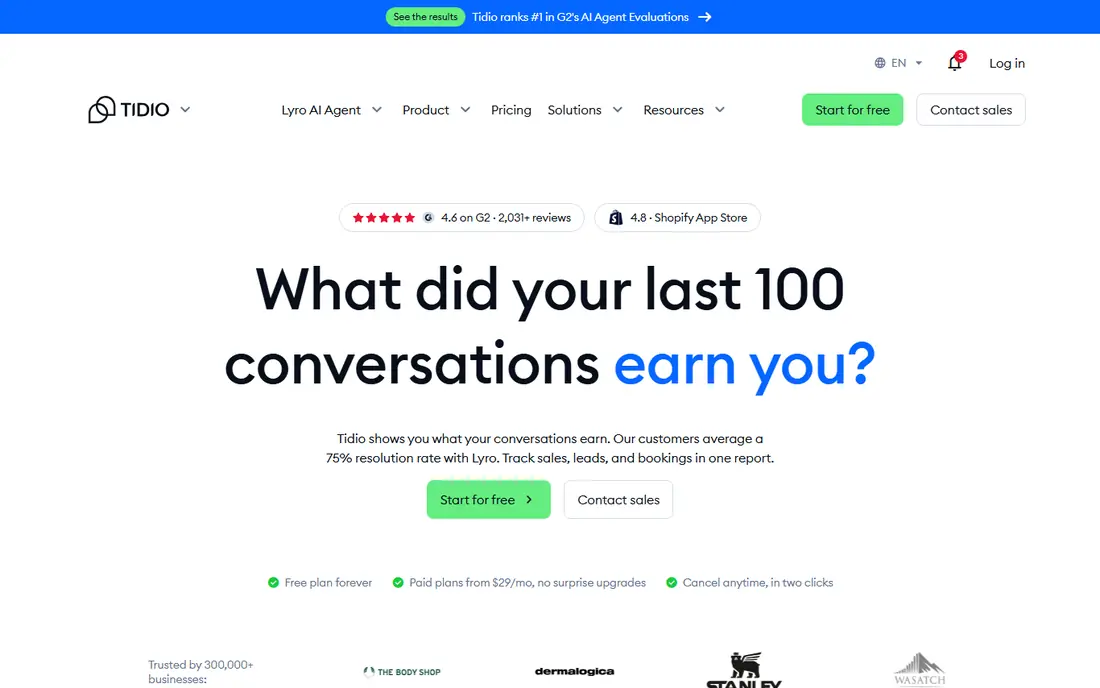 Tidio website