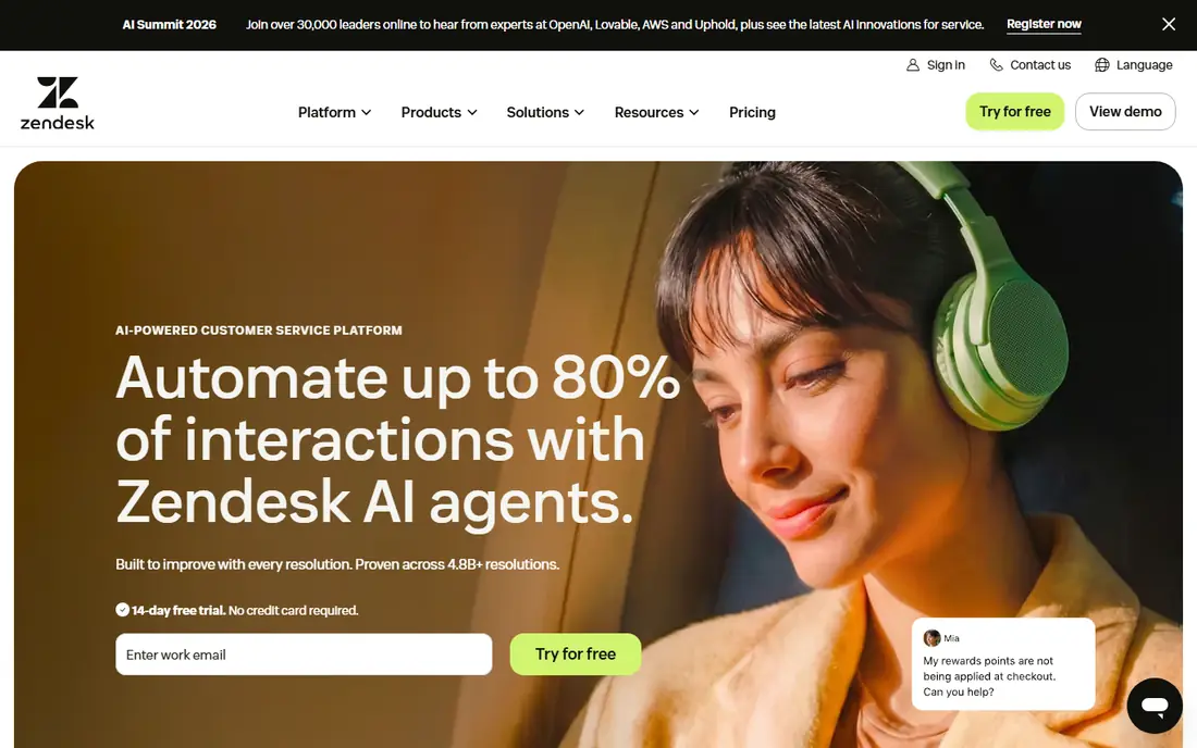 Zendesk website