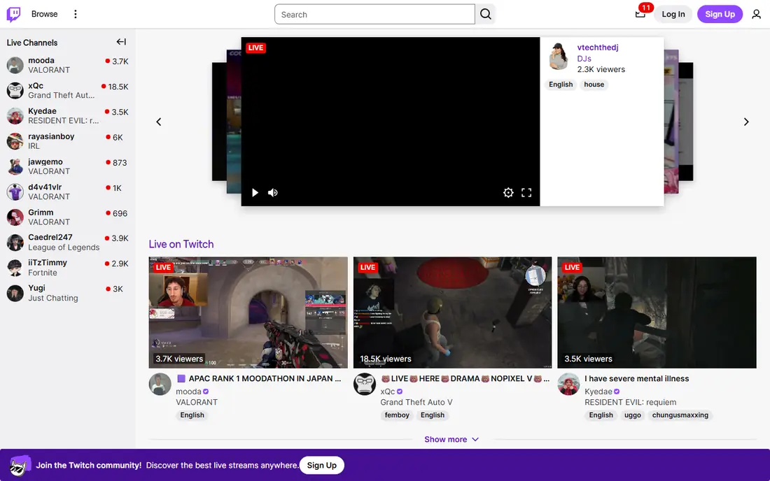 Twitch website