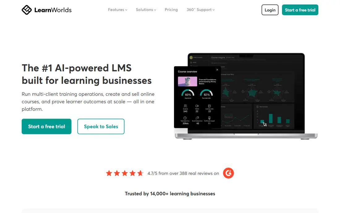 LearnWorlds website