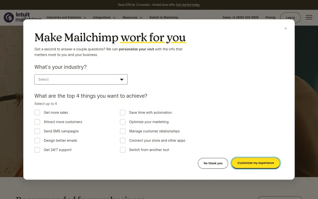 Mailchimp website