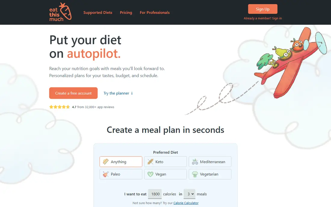 Eat This Much website