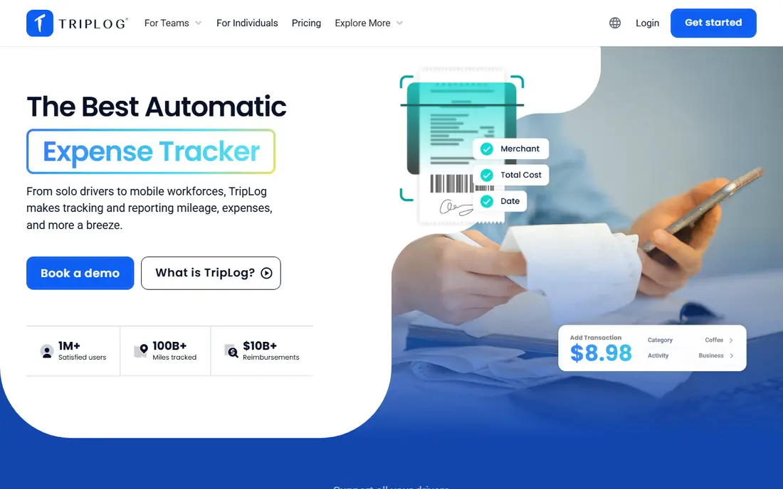 TripLog website