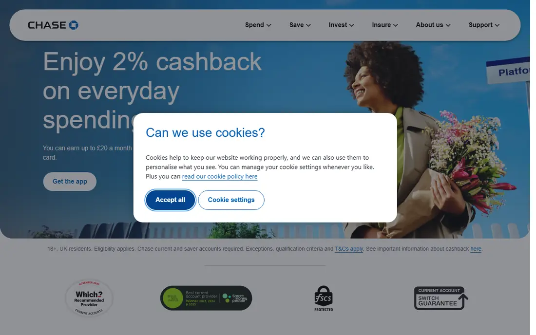 Chase UK website