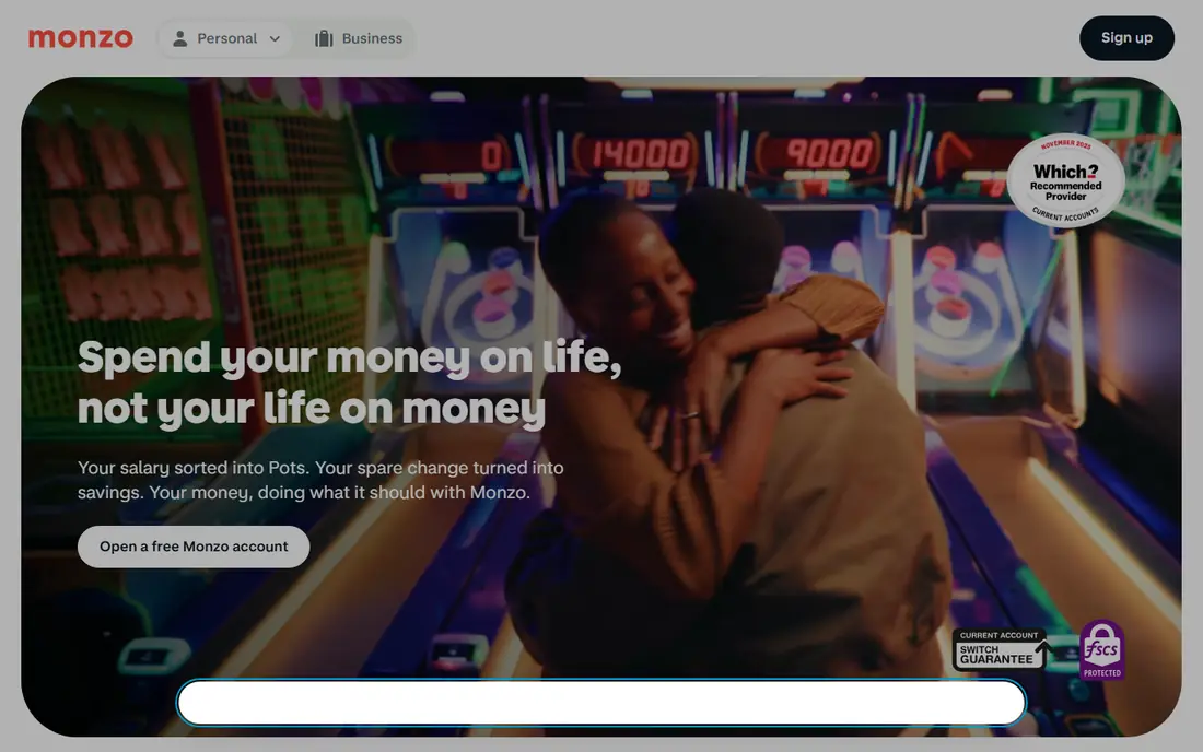 Monzo website