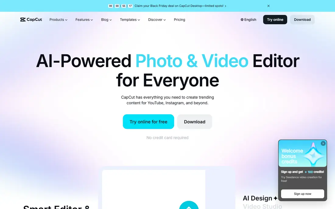 CapCut website